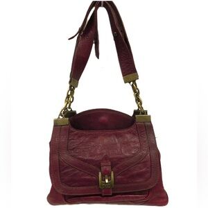 Vintage Dolce & Gabbana Burgundy Leather Shoulder Bag